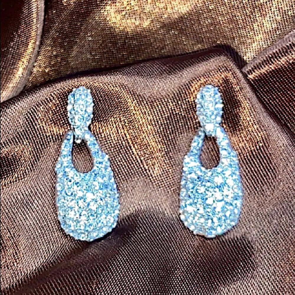 Last pair• Drop Earrings Encrusted in Rhinestones